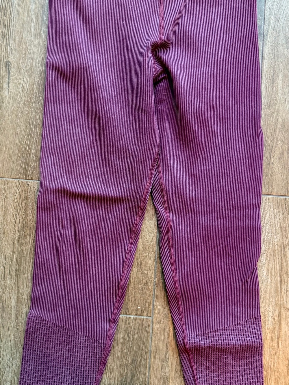 Waffle knit Leggings in Plum